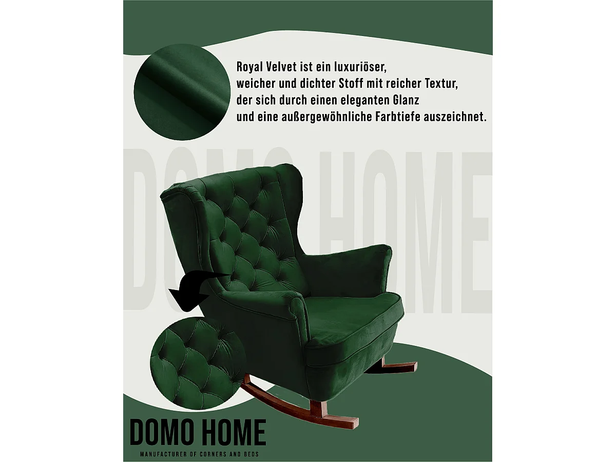 Fauteuil Relax avec accoudoirs et siège rembourré, fauteuil de salon, 102x81x95cm Vert_29848