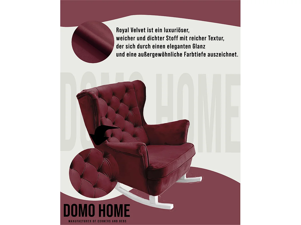 Fauteuil Relax avec accoudoirs et siège rembourré, fauteuil de salon, 102x81x95cm Bordeaux_29835