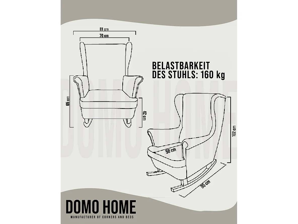 Fotel Relax z Tapicerowanym Siedzeniem i Podłokietnikami, Fotel TV 102x81x95cm Szary_29843