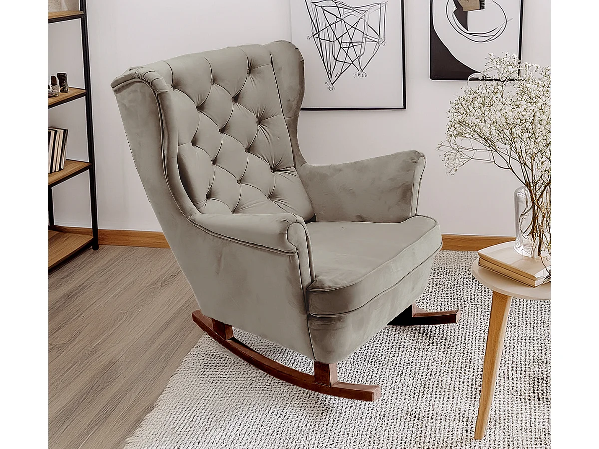 Fauteuil Relax avec accoudoirs et siège rembourré, fauteuil de salon, 102x81x95cm Gris_29843