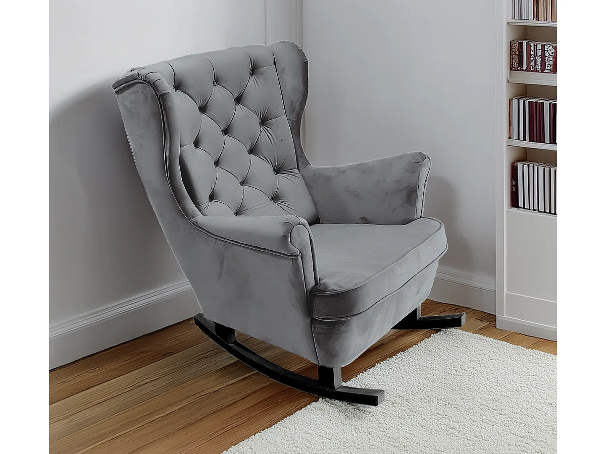 Fauteuil Relax avec accoudoirs et siège rembourré, fauteuil de salon, 102x81x95cm Cendre_29858