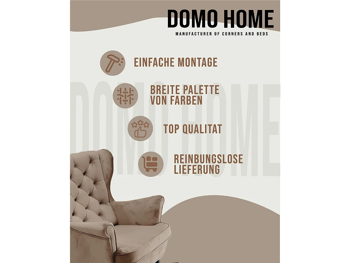 Relaxsessel mit gepolstertem Sitz und Armlehnen, Fernsehsessel 102x81x95cm Braun_29813