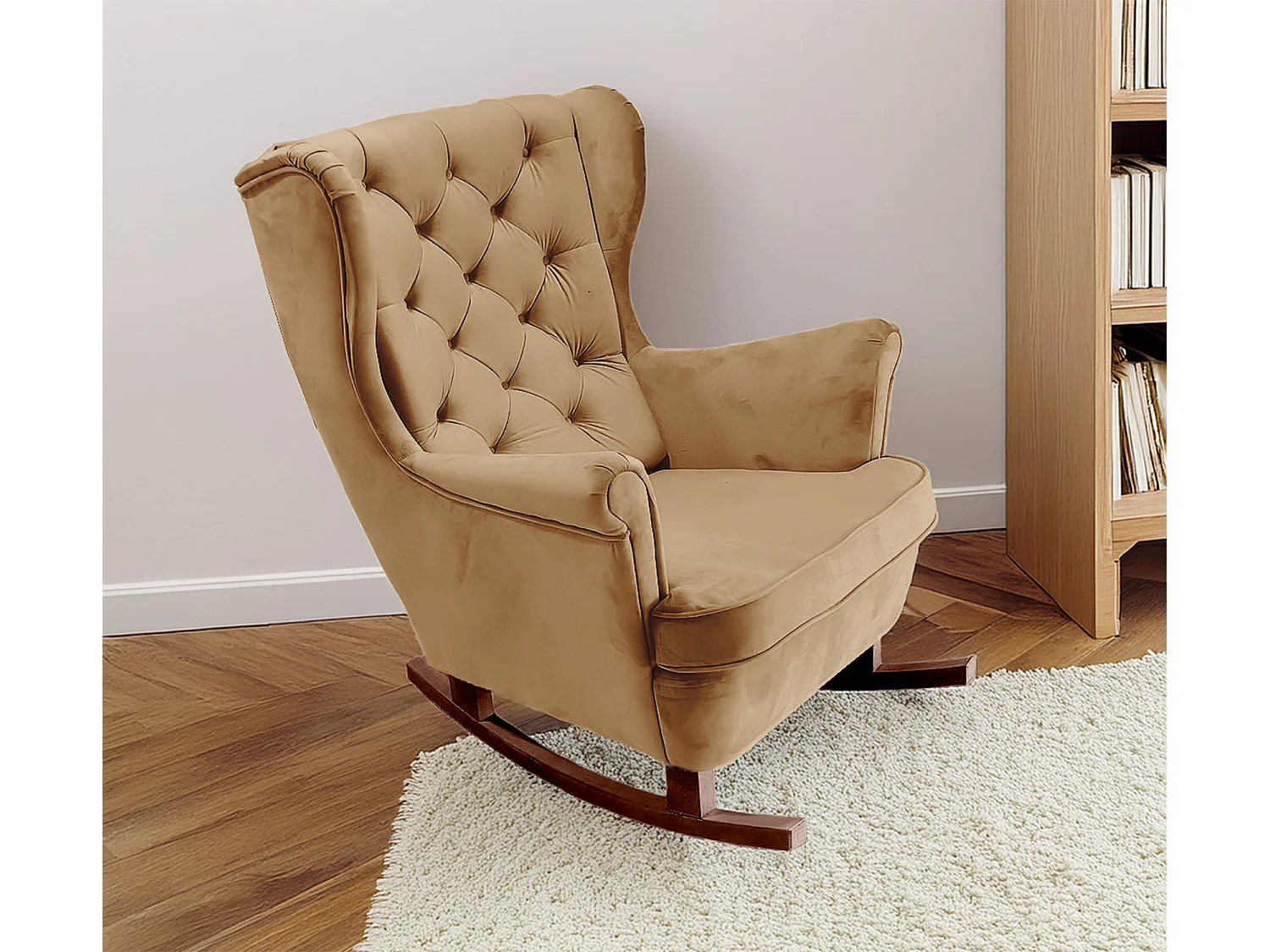 Relaxfauteuil met Gestoffeerde Zitting en Armleuningen, TV Fauteuil 102x81x95cm Cappuccino_29807