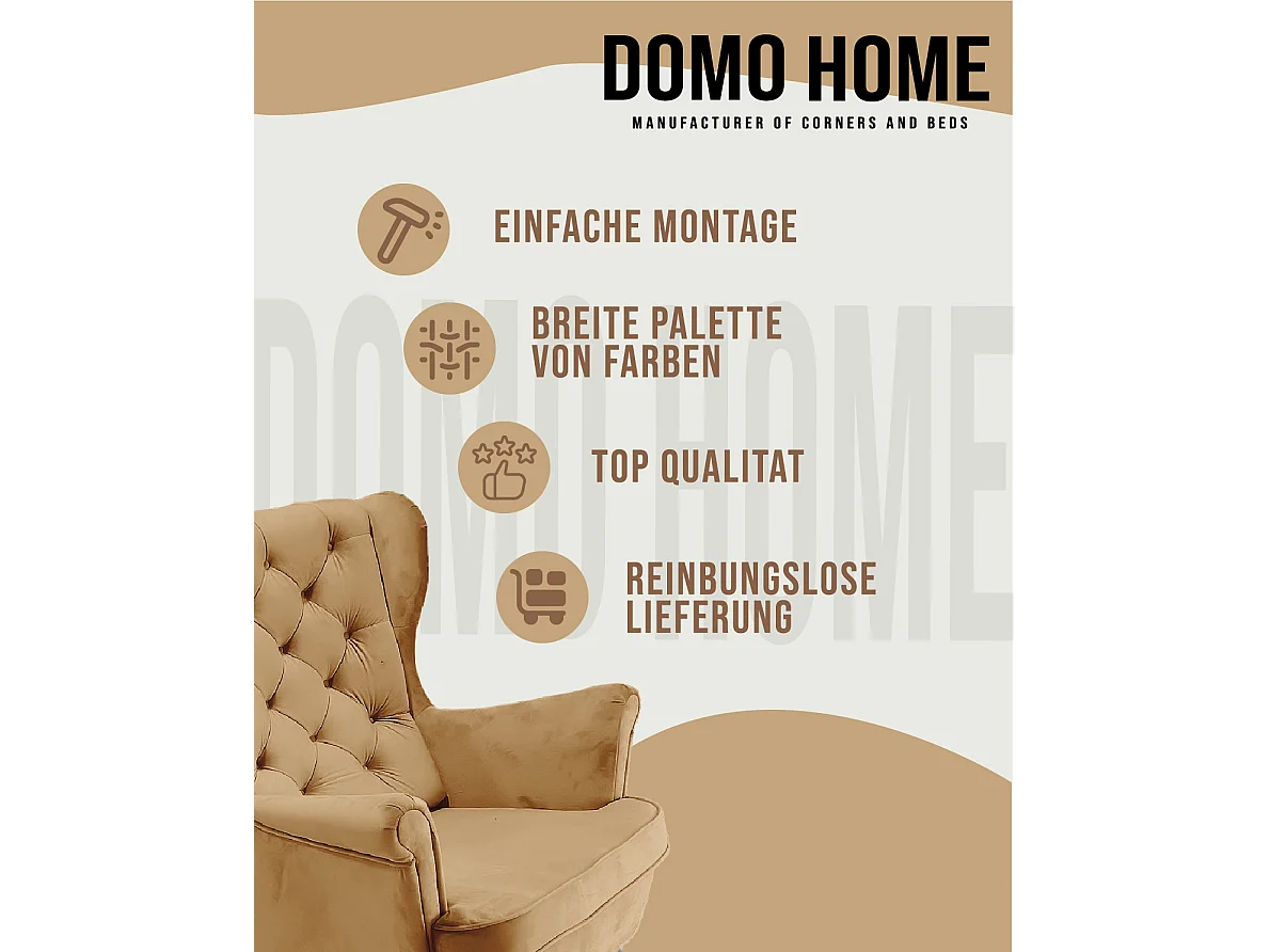 Relaxfauteuil met Gestoffeerde Zitting en Armleuningen, TV Fauteuil 102x81x95cm Cappuccino_29807