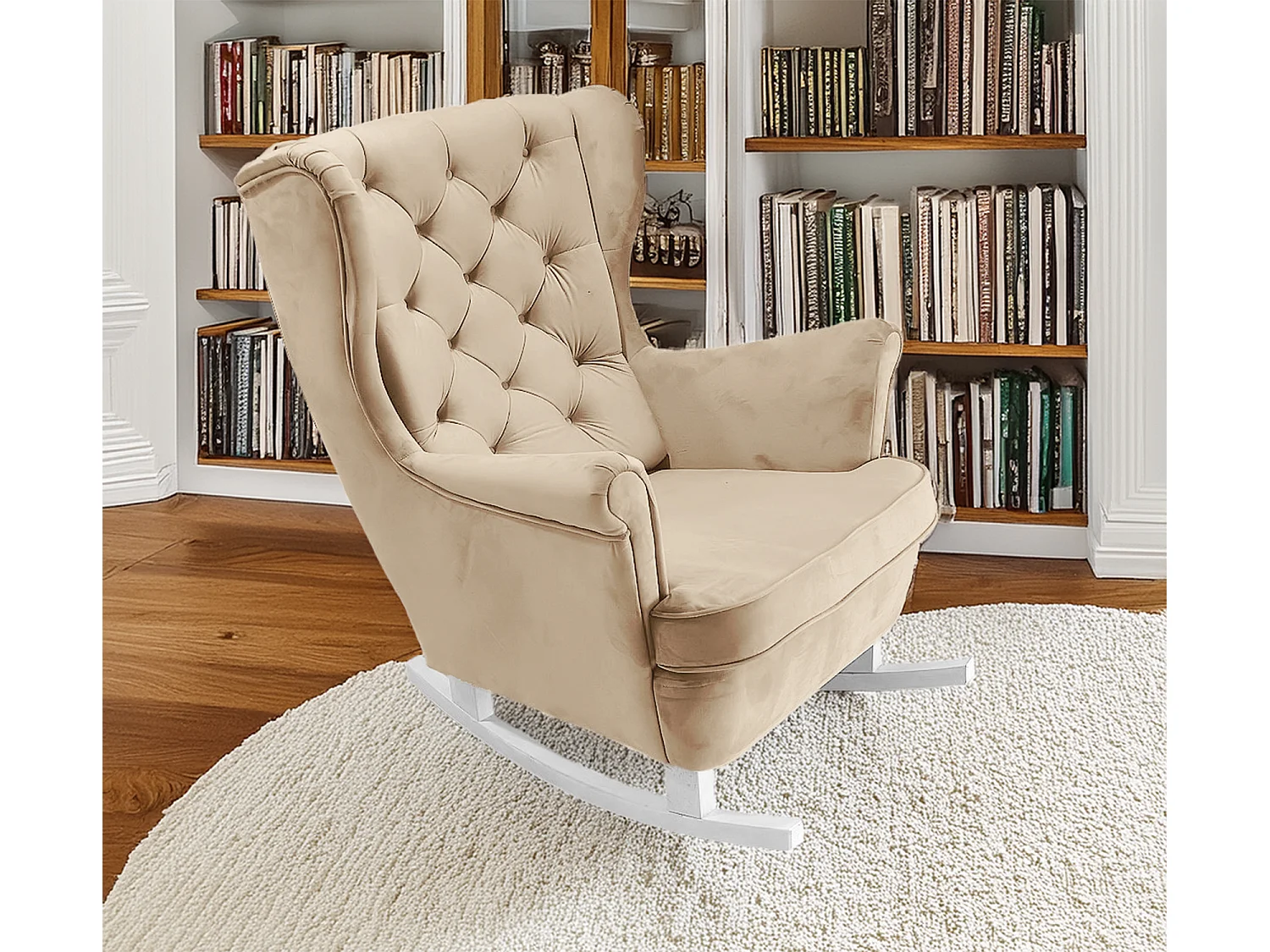 Relaxfauteuil met Gestoffeerde Zitting en Armleuningen, TV Fauteuil 102x81x95cm Beige_29803