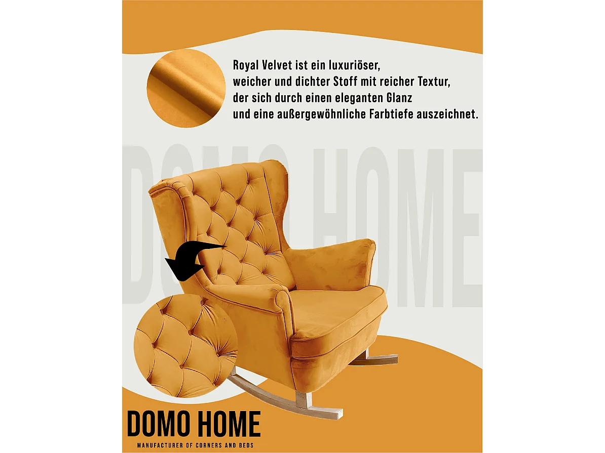 Relaxsessel mit gepolstertem Sitz und Armlehnen, Fernsehsessel 102x81x95cm Gold_29820