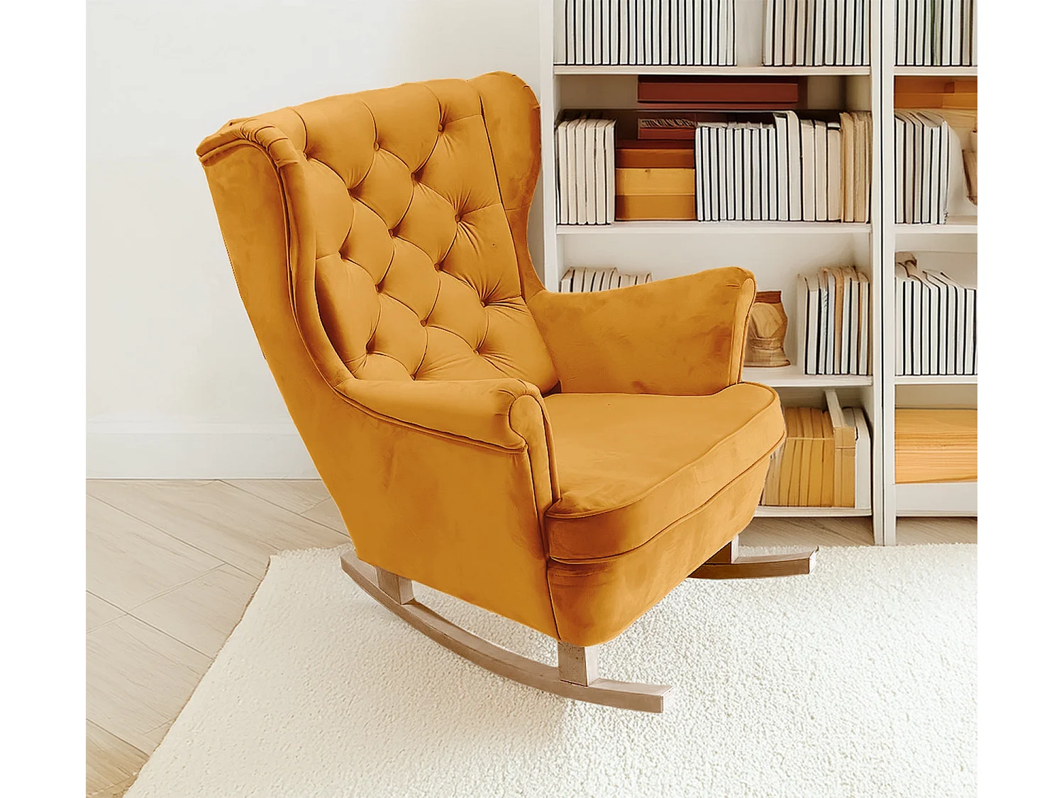 Fauteuil Relax avec accoudoirs et siège rembourré, fauteuil de salon, 102x81x95cm Or_29820