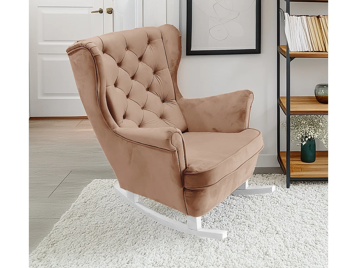 Fotel Relax z Tapicerowanym Siedzeniem i Podłokietnikami, Fotel TV 102x81x95cm Cappuccino_29840