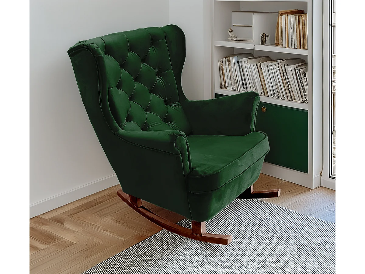 Fauteuil Relax avec accoudoirs et siège rembourré, fauteuil de salon, 102x81x95cm Vert_29847