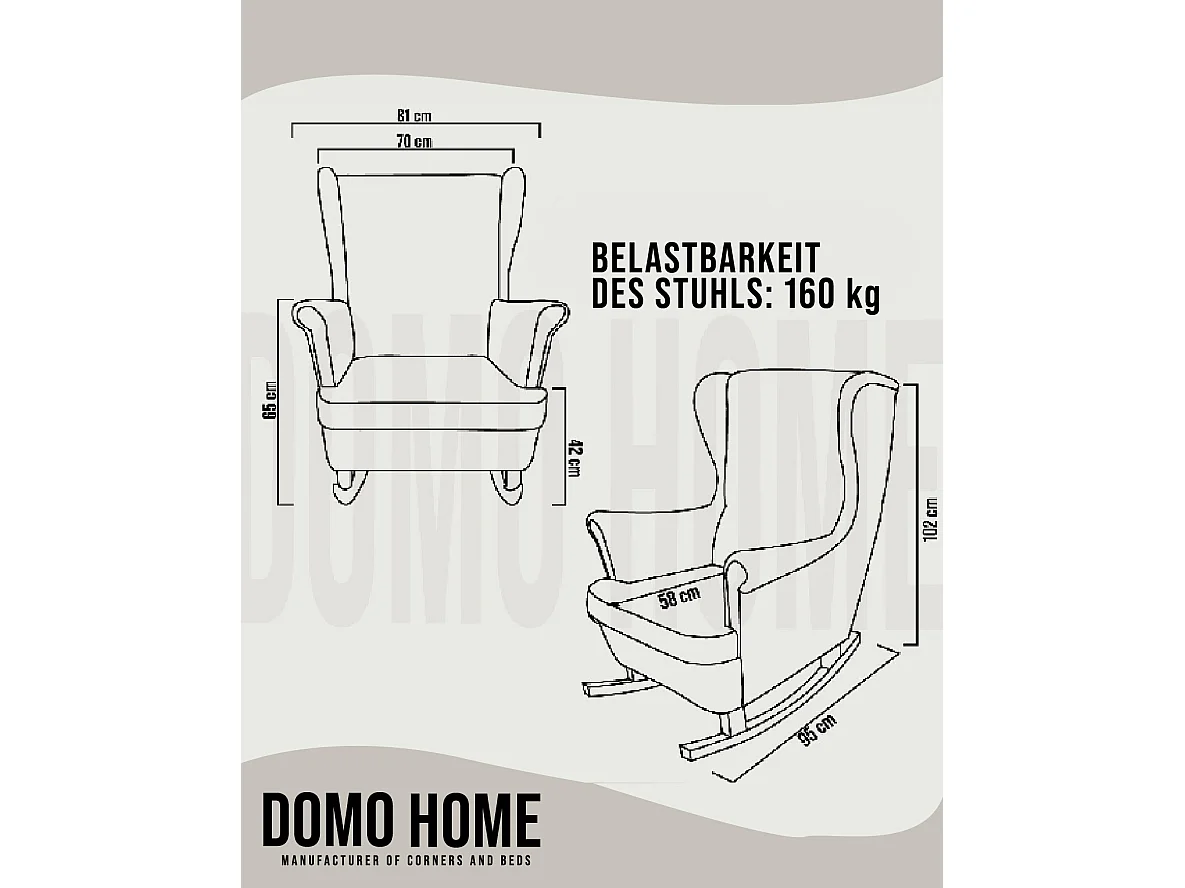 Fotel Relax z Tapicerowanym Siedzeniem i Podłokietnikami, Fotel TV 102x81x95cm Szary_29842