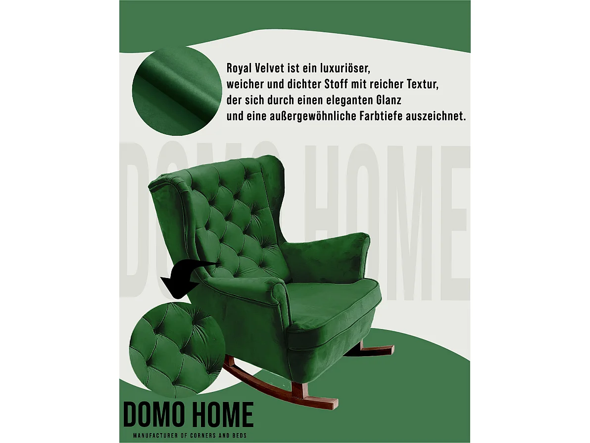 Fauteuil Relax avec accoudoirs et siège rembourré, fauteuil de salon, 102x81x95cm Vert_29849