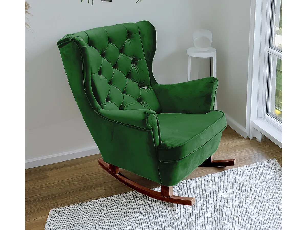 Fauteuil Relax avec accoudoirs et siège rembourré, fauteuil de salon, 102x81x95cm Vert_29849
