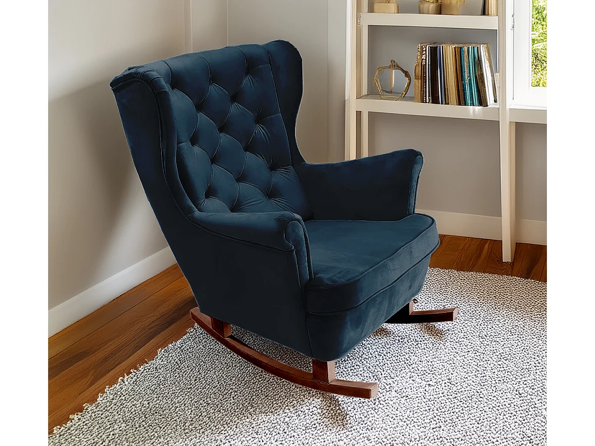 Relaxfauteuil met Gestoffeerde Zitting en Armleuningen, TV Fauteuil 102x81x95cm Marineblauw_29865