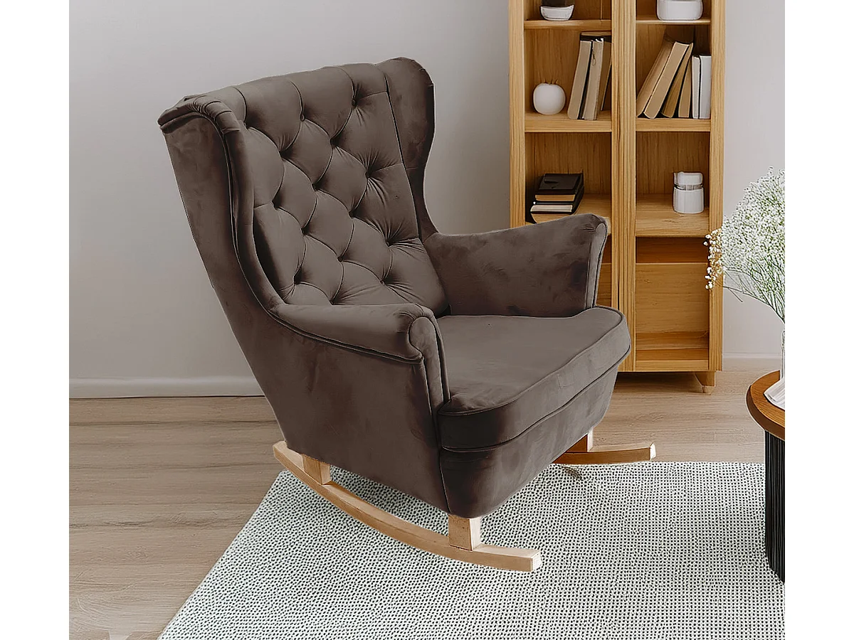 Fotel Relax z Tapicerowanym Siedzeniem i Podłokietnikami, Fotel TV 102x81x95cm Brązowy_29844