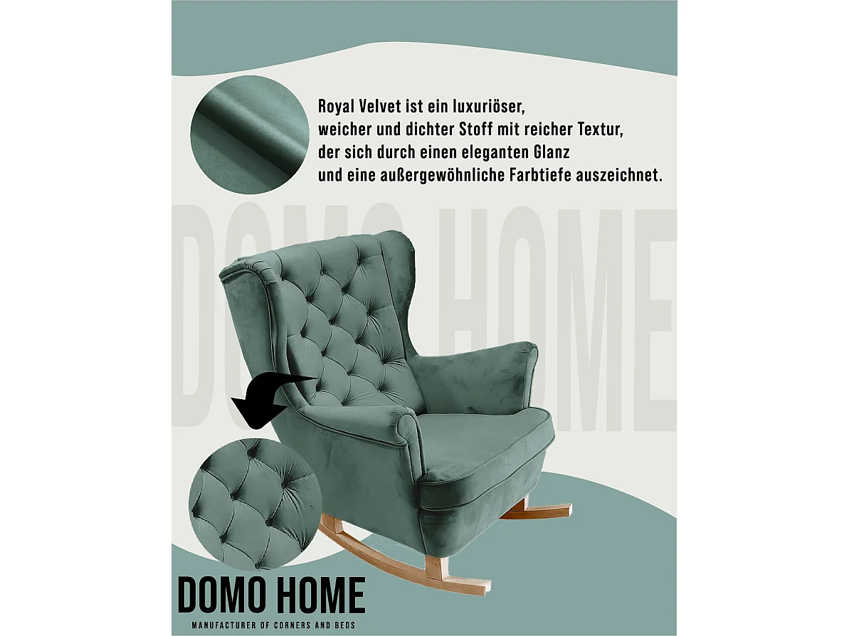 Fauteuil Relax avec accoudoirs et siège rembourré, fauteuil de salon, 102x81x95cm Vert_29853