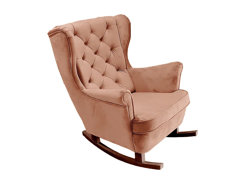 Fauteuil Relax avec accoudoirs et siège rembourré, fauteuil de salon, 102x81x95cm Rose poudre_29830