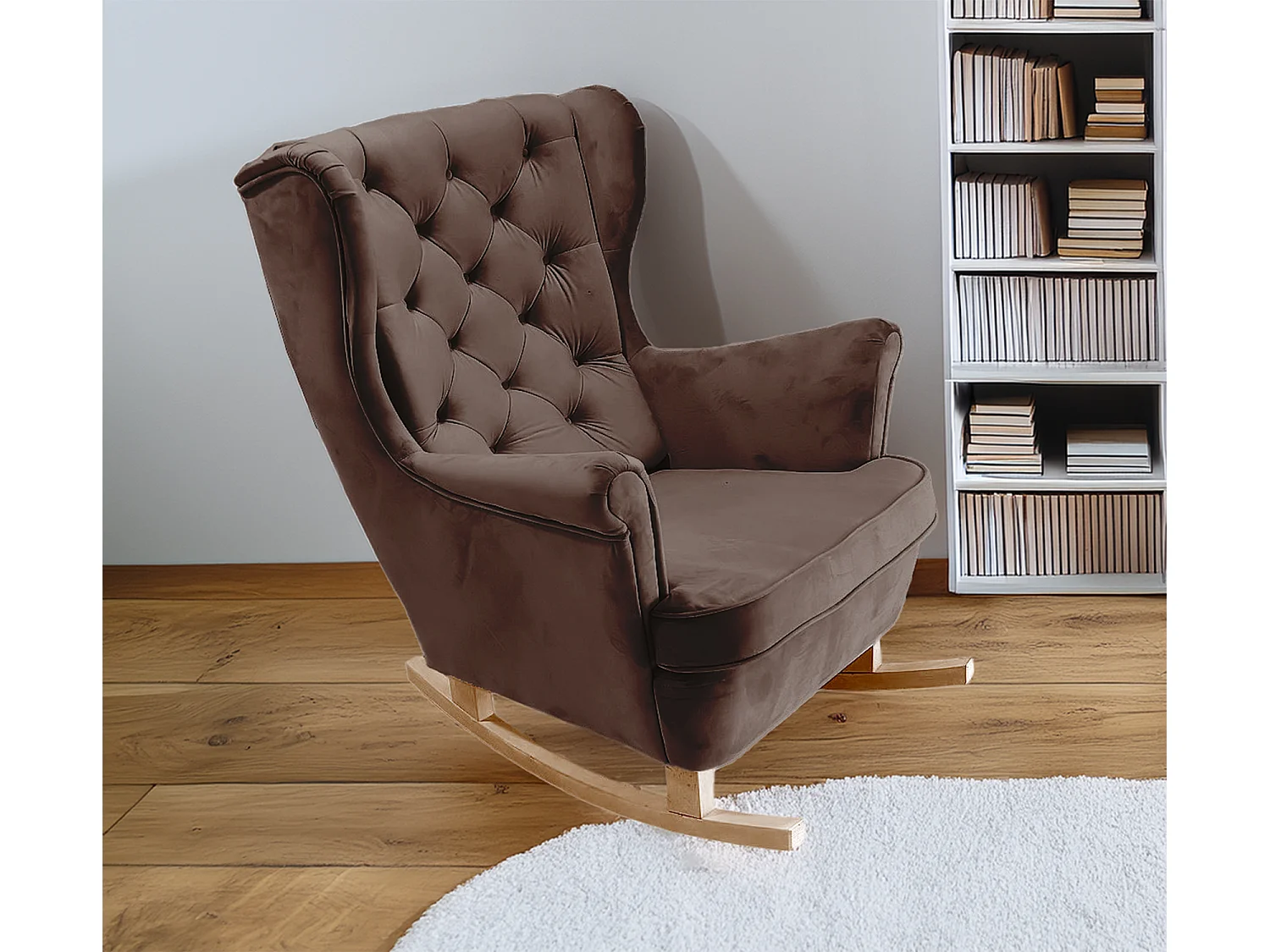 Fotel Relax z Tapicerowanym Siedzeniem i Podłokietnikami, Fotel TV 102x81x95cm Brązowy_29815