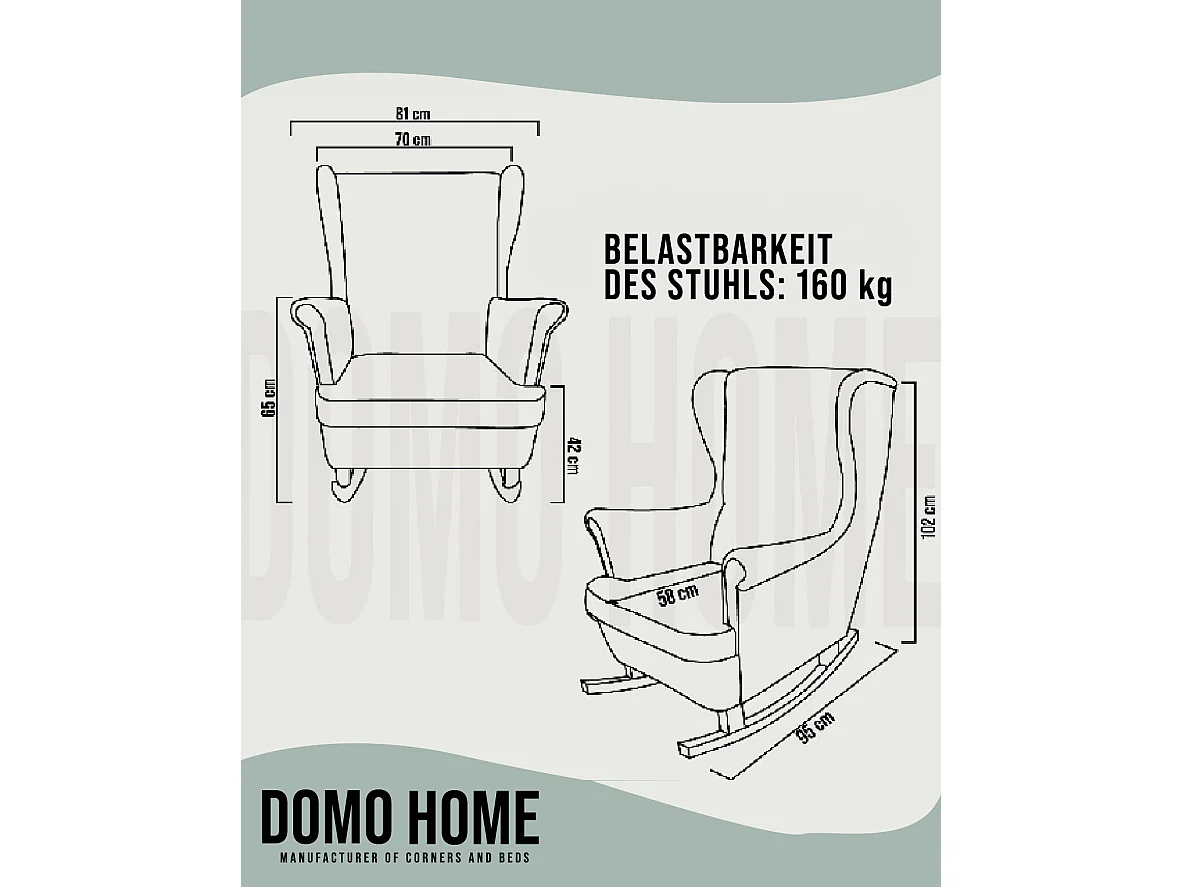 Fauteuil Relax avec accoudoirs et siège rembourré, fauteuil de salon, 102x81x95cm Cendre_29857