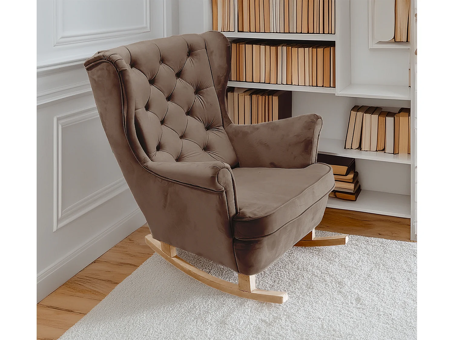 Fotel Relax z Tapicerowanym Siedzeniem i Podłokietnikami, Fotel TV 102x81x95cm Brązowy_29814