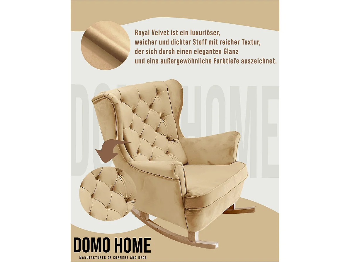 Fotel Relax z Tapicerowanym Siedzeniem i Podłokietnikami, Fotel TV 102x81x95cm Beżowy_29804