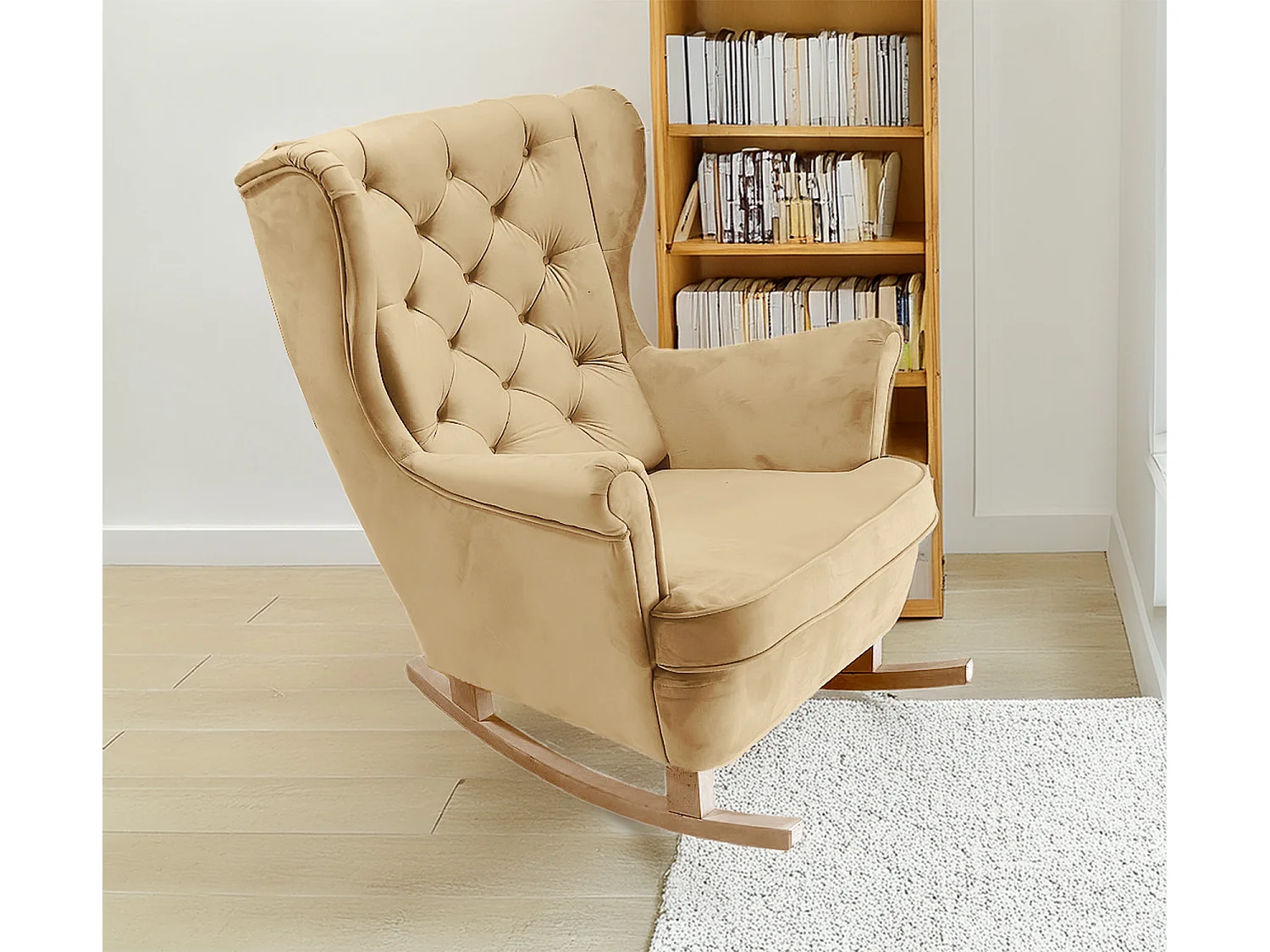 Fotel Relax z Tapicerowanym Siedzeniem i Podłokietnikami, Fotel TV 102x81x95cm Beżowy_29804