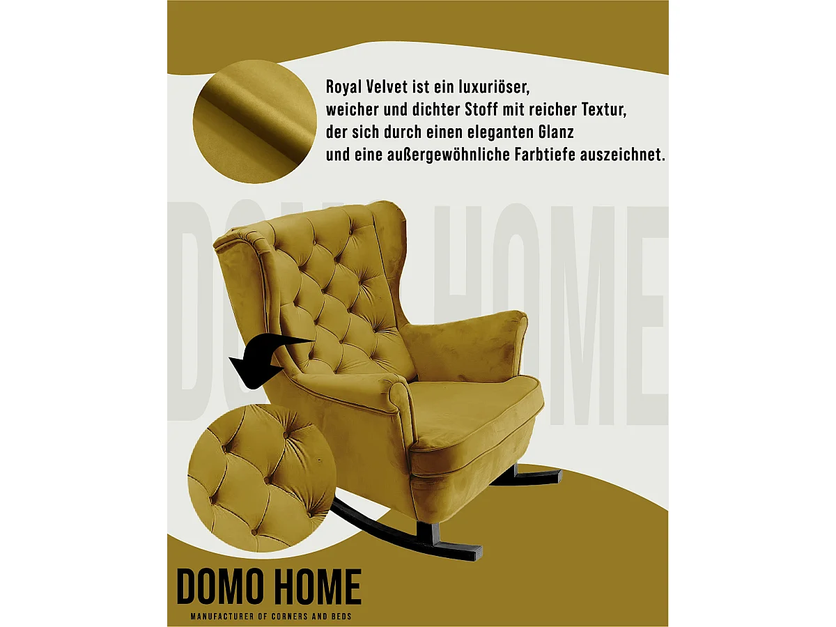 Fauteuil Relax avec accoudoirs et siège rembourré, fauteuil de salon, 102x81x95cm Olive_29819