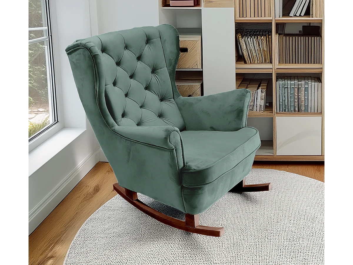 Fauteuil Relax avec accoudoirs et siège rembourré, fauteuil de salon, 102x81x95cm Vert_29853