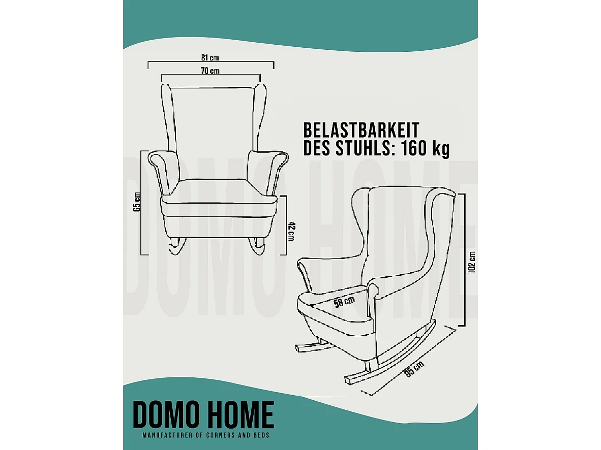 Fotel Relax z Tapicerowanym Siedzeniem i Podłokietnikami, Fotel TV 102x81x95cm Zielony_29852