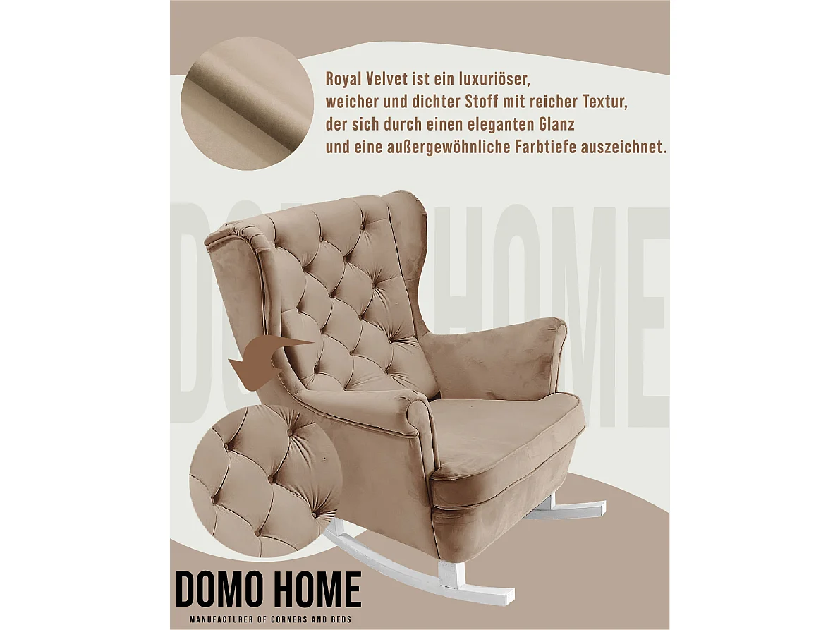 Fotel Relax z Tapicerowanym Siedzeniem i Podłokietnikami, Fotel TV 102x81x95cm Cappuccino_29809