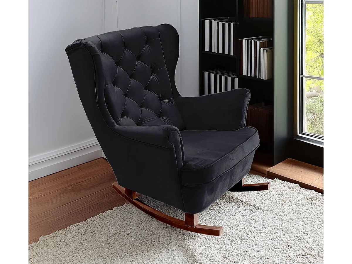 Fotel Relax z Tapicerowanym Siedzeniem i Podłokietnikami, Fotel TV 102x81x95cm Czarny_29862