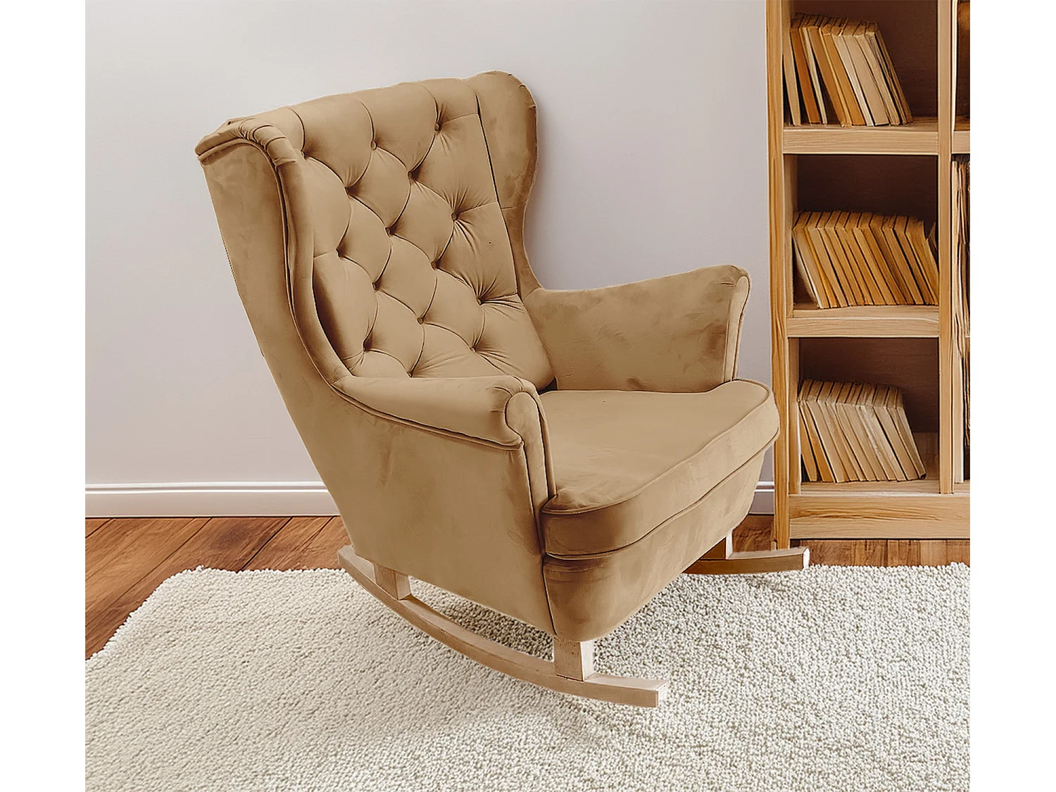 Fauteuil Relax avec accoudoirs et siège rembourré, fauteuil de salon, 102x81x95cm Beige_29806