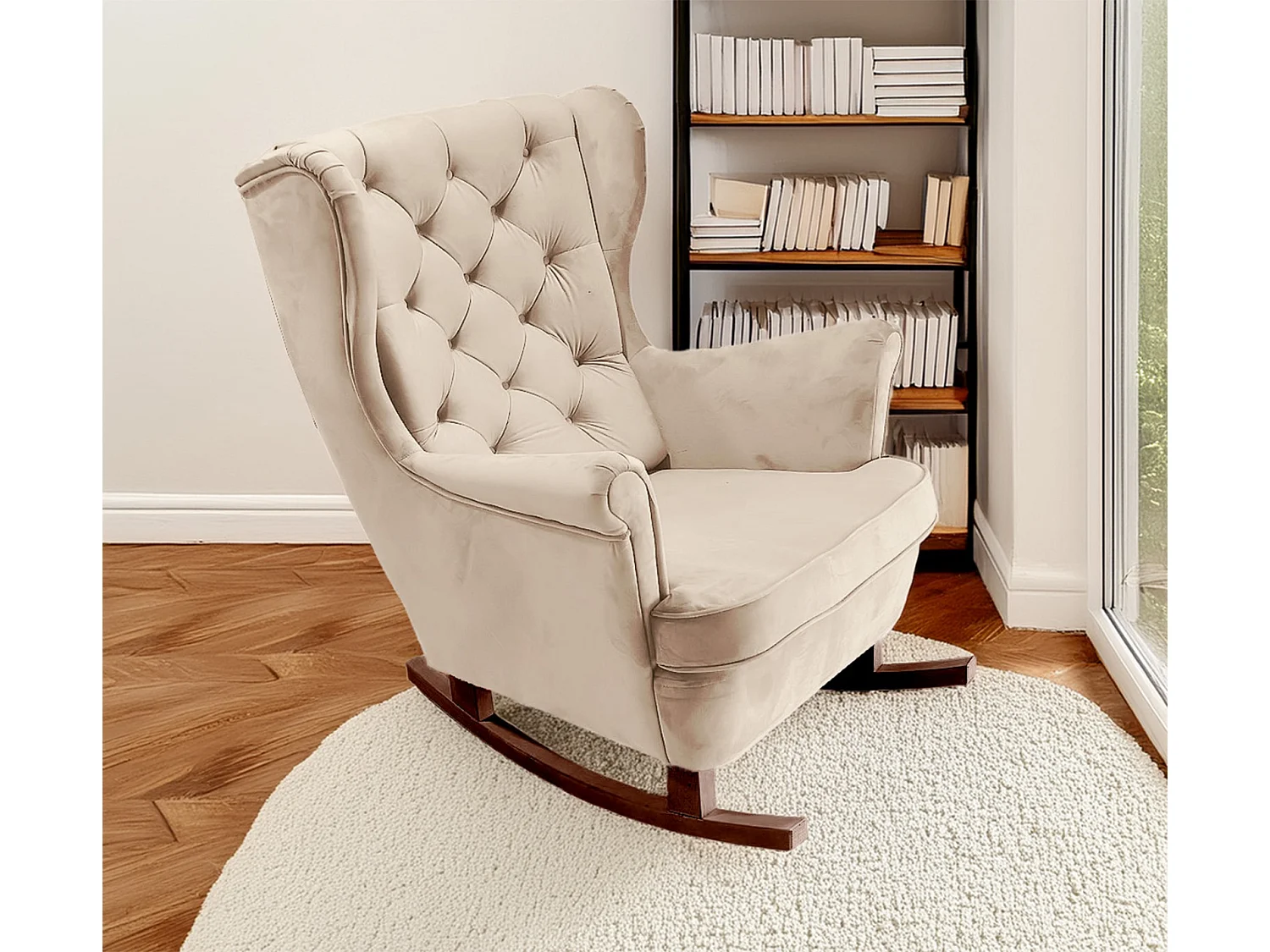 Relaxfauteuil met Gestoffeerde Zitting en Armleuningen, TV Fauteuil 102x81x95cm Beige_29803