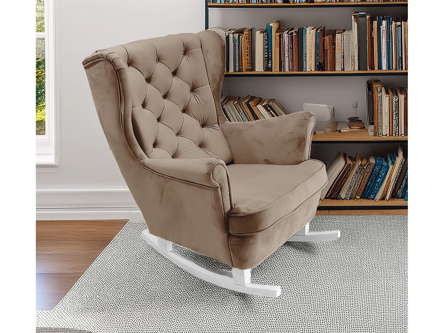 Fotel Relax z Tapicerowanym Siedzeniem i Podłokietnikami, Fotel TV 102x81x95cm Brązowy_29813