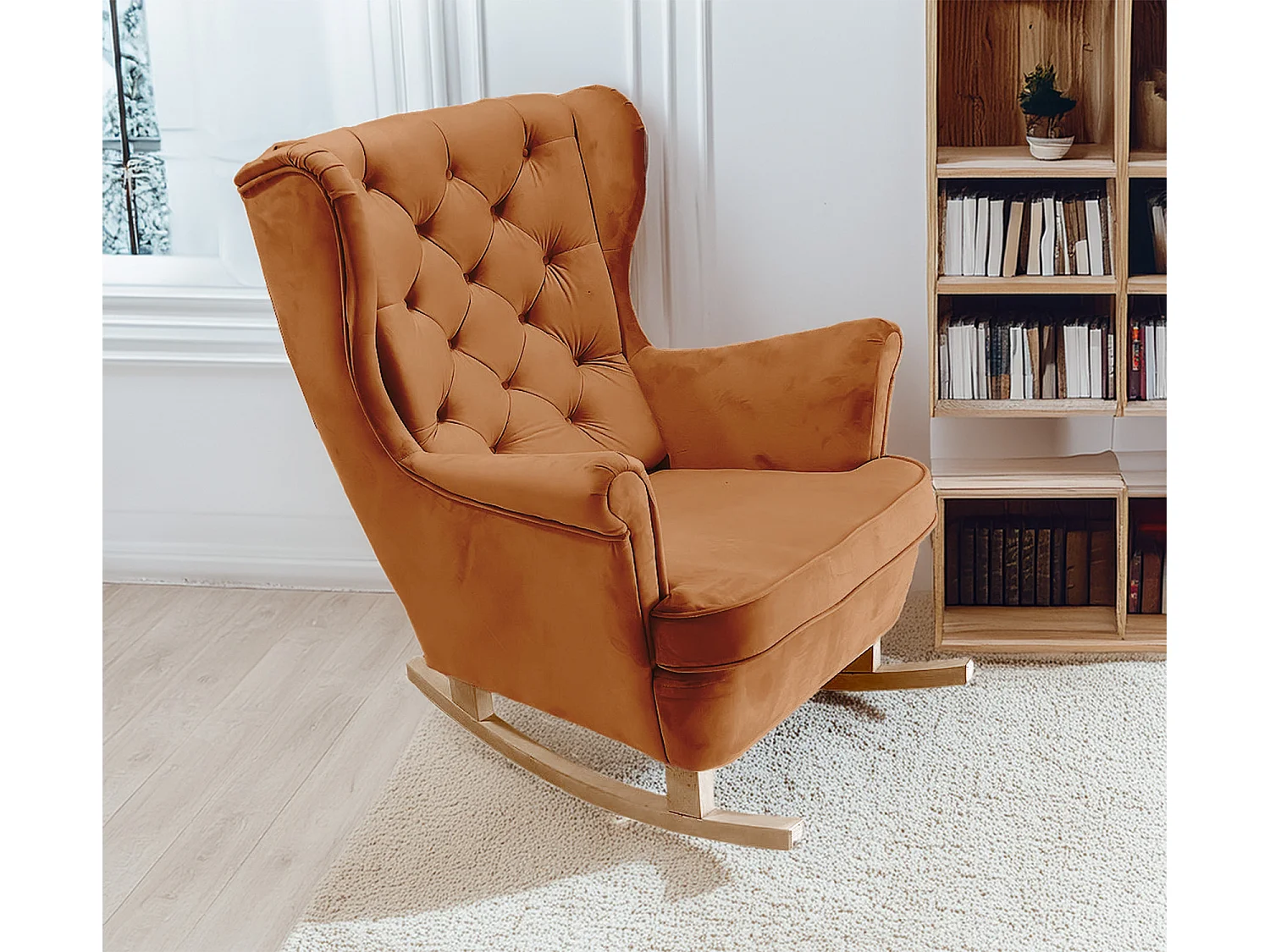 Fotel Relax z Tapicerowanym Siedzeniem i Podłokietnikami, Fotel TV 102x81x95cm Pomarańczowy_29824