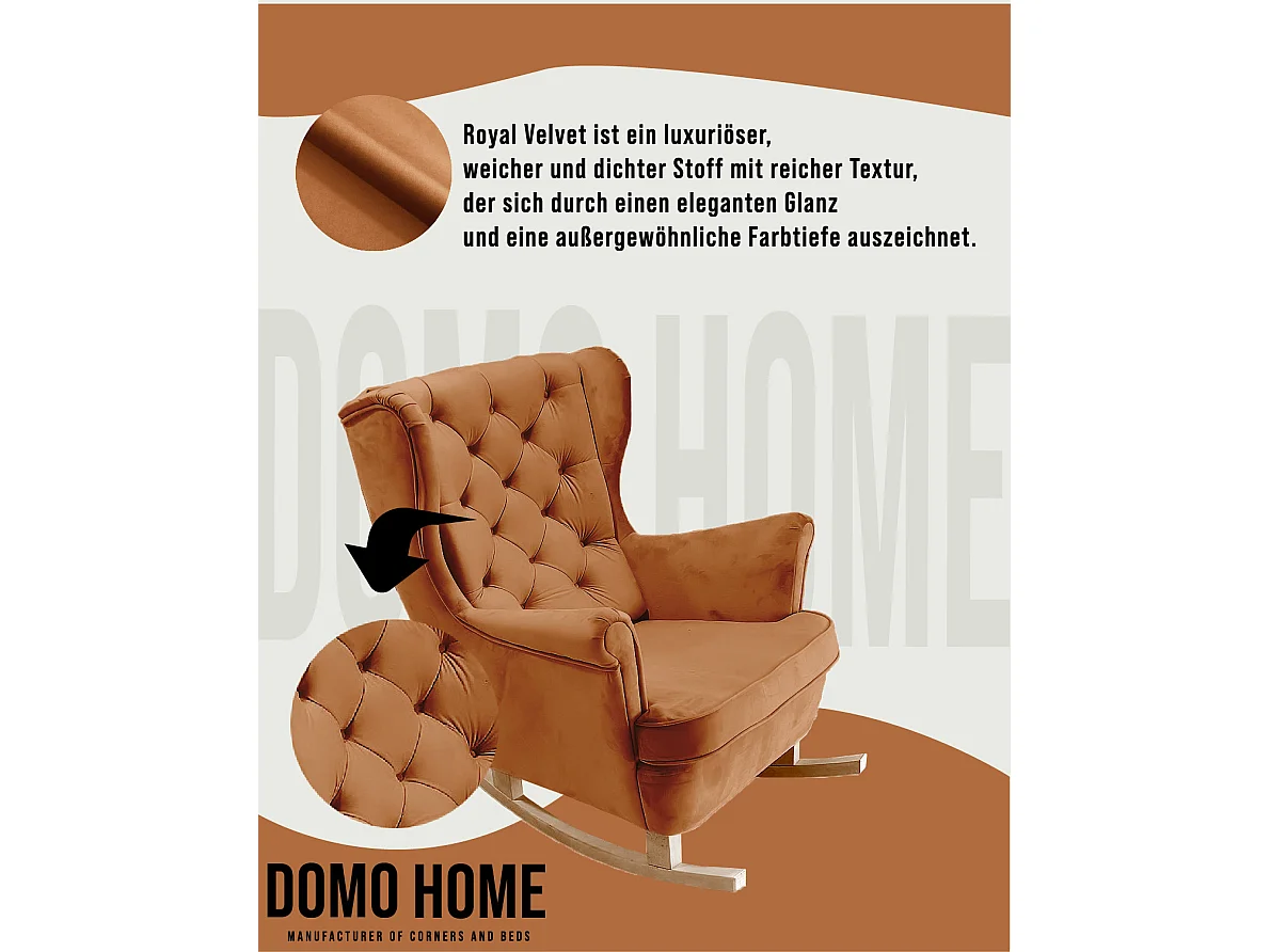 Relaxsessel mit gepolstertem Sitz und Armlehnen, Fernsehsessel 102x81x95cm Orange_29824