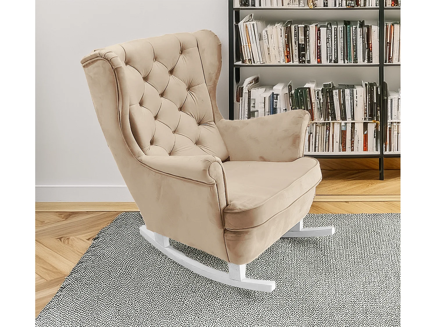 Fotel Relax z Tapicerowanym Siedzeniem i Podłokietnikami, Fotel TV 102x81x95cm Cappuccino_29812