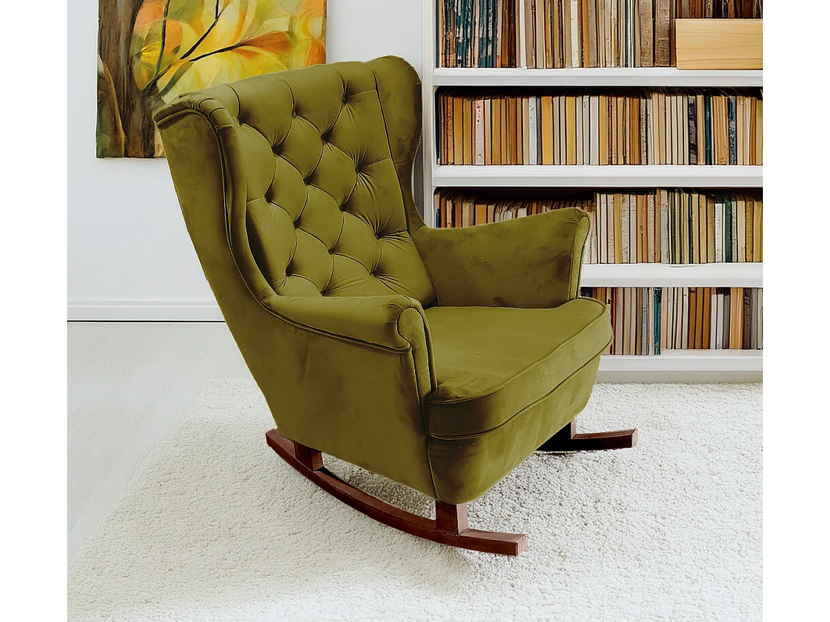 Fotel Relax z Tapicerowanym Siedzeniem i Podłokietnikami, Fotel TV 102x81x95cm Zielony_29846