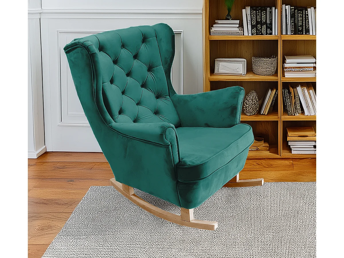 Fotel Relax z Tapicerowanym Siedzeniem i Podłokietnikami, Fotel TV 102x81x95cm Zielony_29850