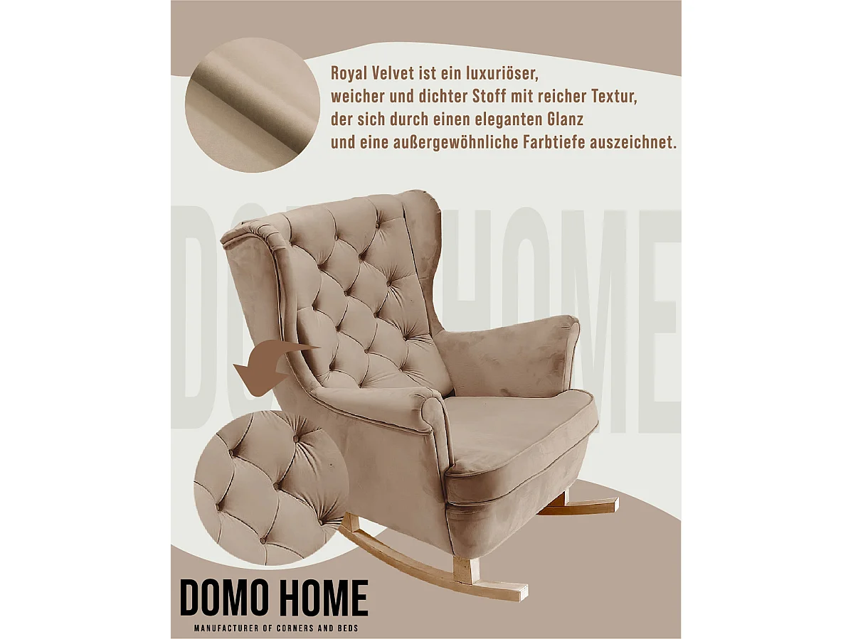Fauteuil Relax avec accoudoirs et siège rembourré, fauteuil de salon, 102x81x95cm Cappuccino_29810