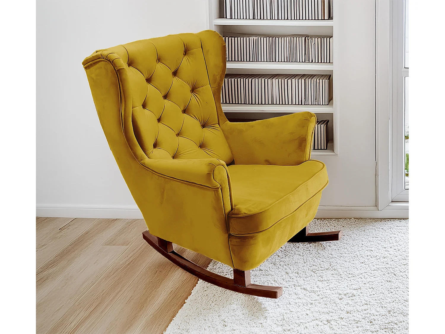 Fauteuil Relax avec accoudoirs et siège rembourré, fauteuil de salon, 102x81x95cm Olive_29818