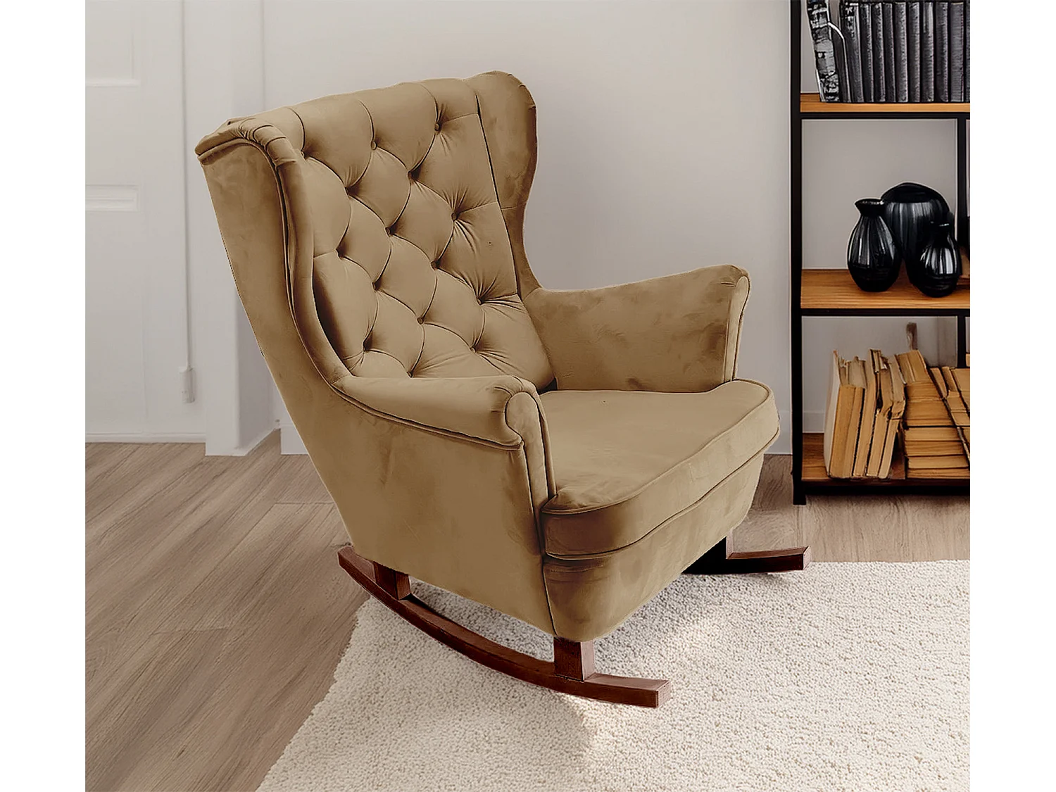 Relaxfauteuil met Gestoffeerde Zitting en Armleuningen, TV Fauteuil 102x81x95cm Cappuccino_29808