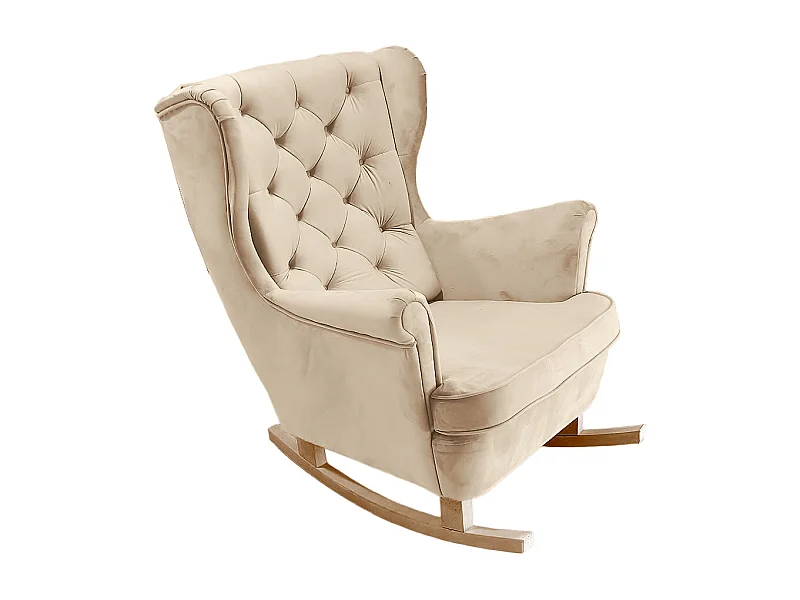 Fauteuil Relax avec accoudoirs et siège rembourré, fauteuil de salon, 102x81x95cm Beige_29803