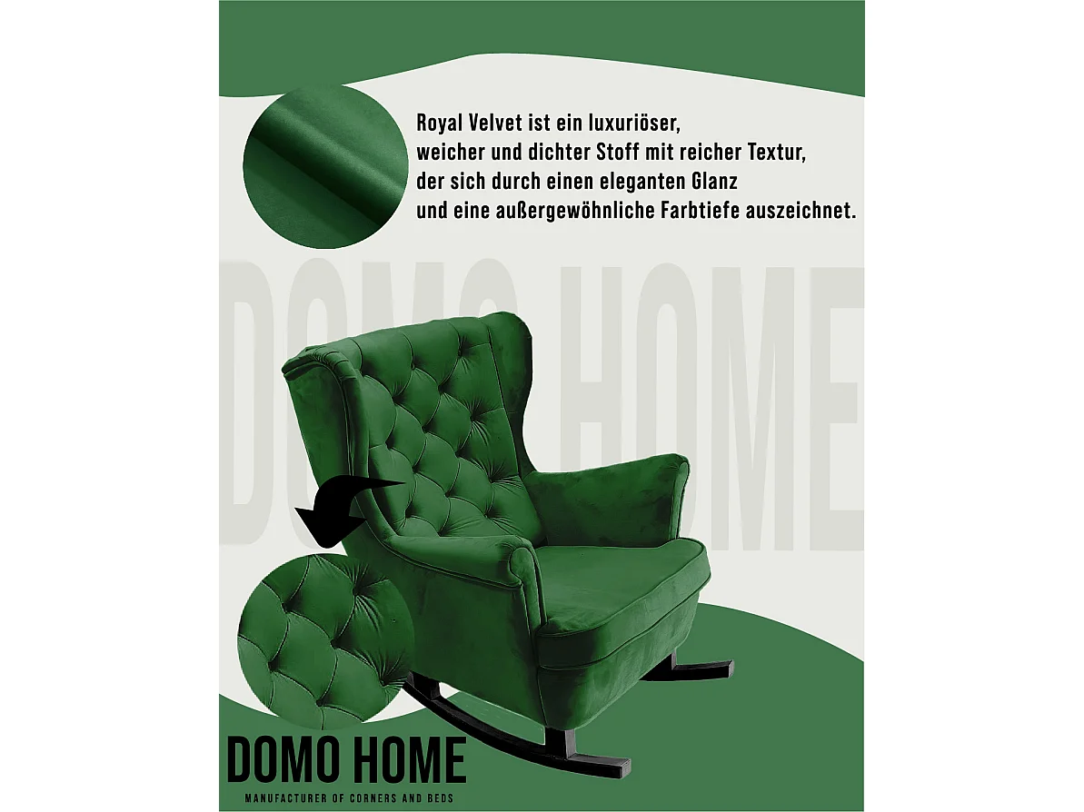 Fotel Relax z Tapicerowanym Siedzeniem i Podłokietnikami, Fotel TV 102x81x95cm Zielony_29849