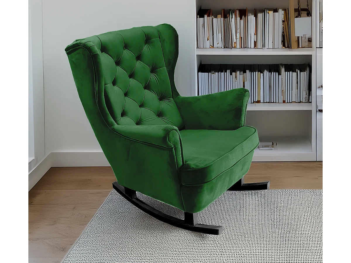 Fotel Relax z Tapicerowanym Siedzeniem i Podłokietnikami, Fotel TV 102x81x95cm Zielony_29849