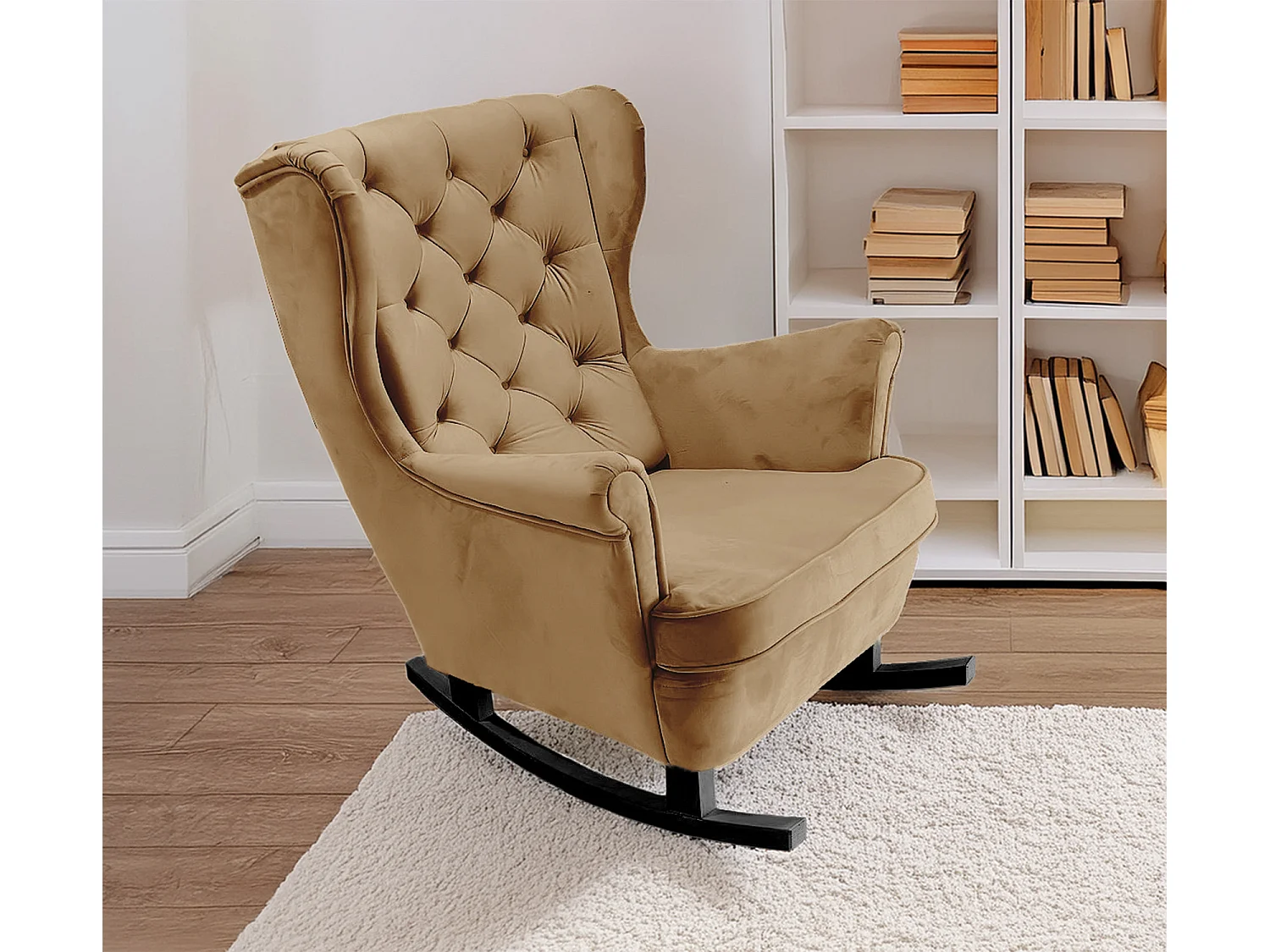 Fotel Relax z Tapicerowanym Siedzeniem i Podłokietnikami, Fotel TV 102x81x95cm Cappuccino_29807