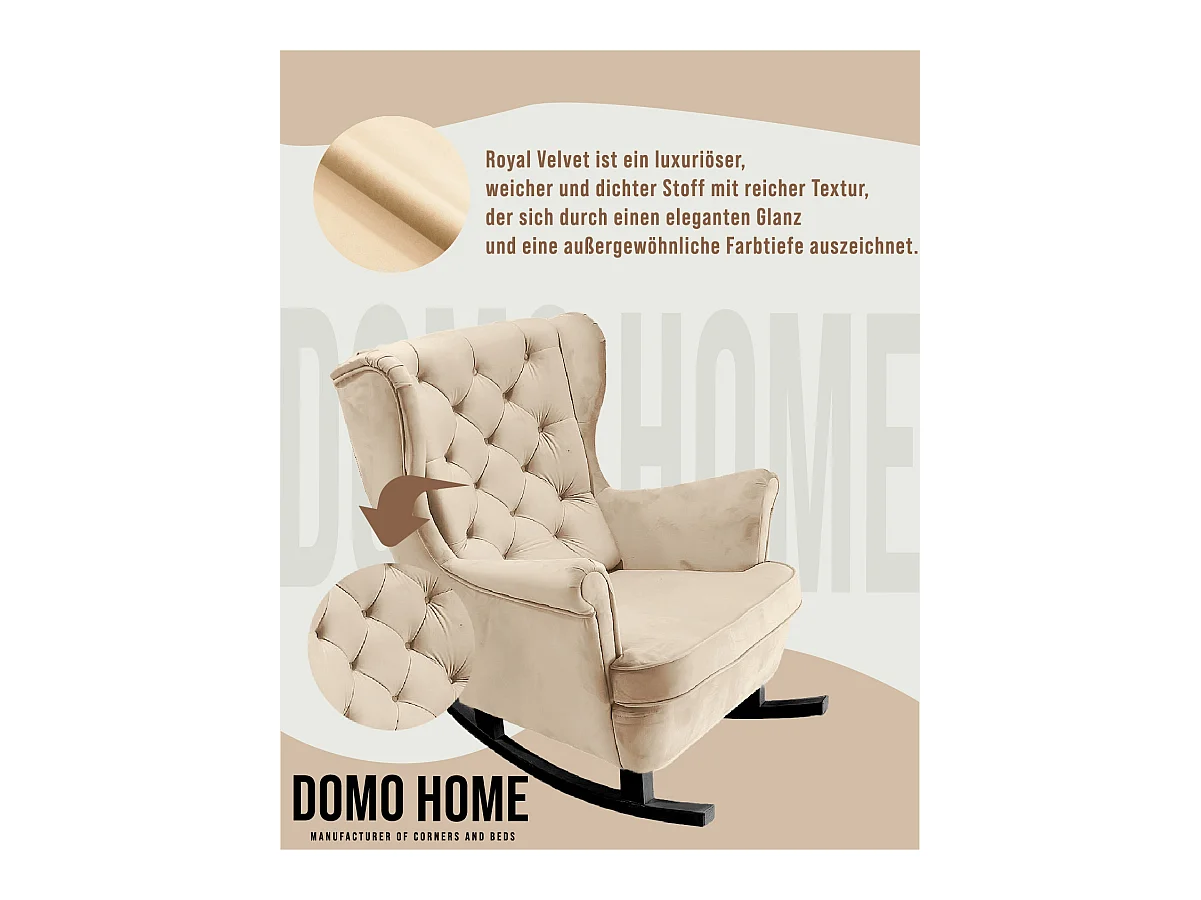 Relaxsessel mit gepolstertem Sitz und Armlehnen, Fernsehsessel 102x81x95cm Beige_29803
