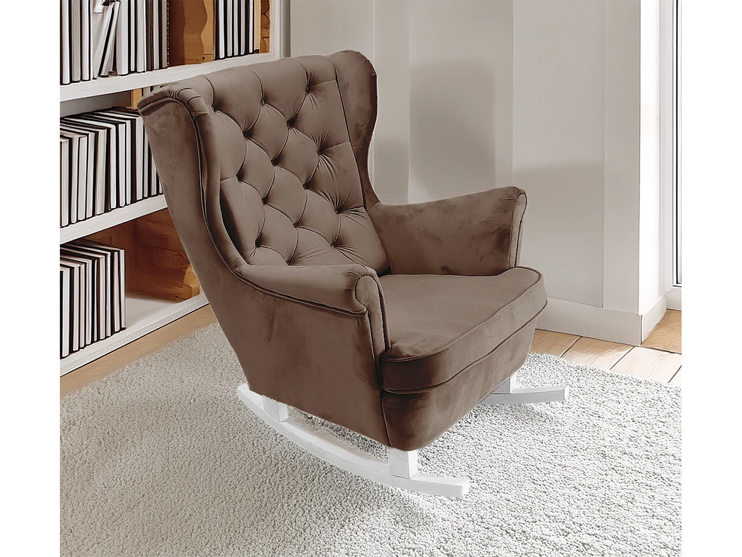 Fotel Relax z Tapicerowanym Siedzeniem i Podłokietnikami, Fotel TV 102x81x95cm Brązowy_29814