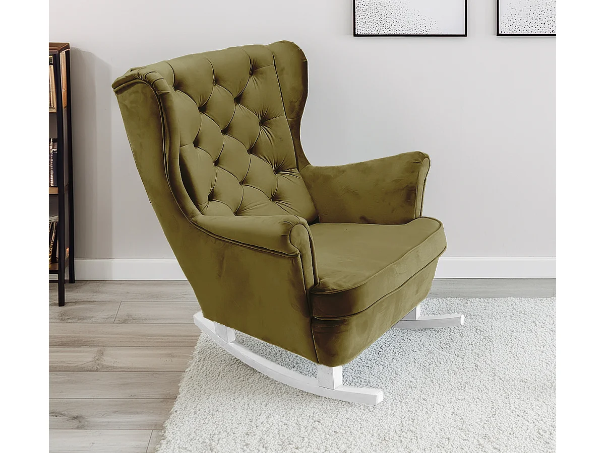 Fotel Relax z Tapicerowanym Siedzeniem i Podłokietnikami, Fotel TV 102x81x95cm Zielony_29845