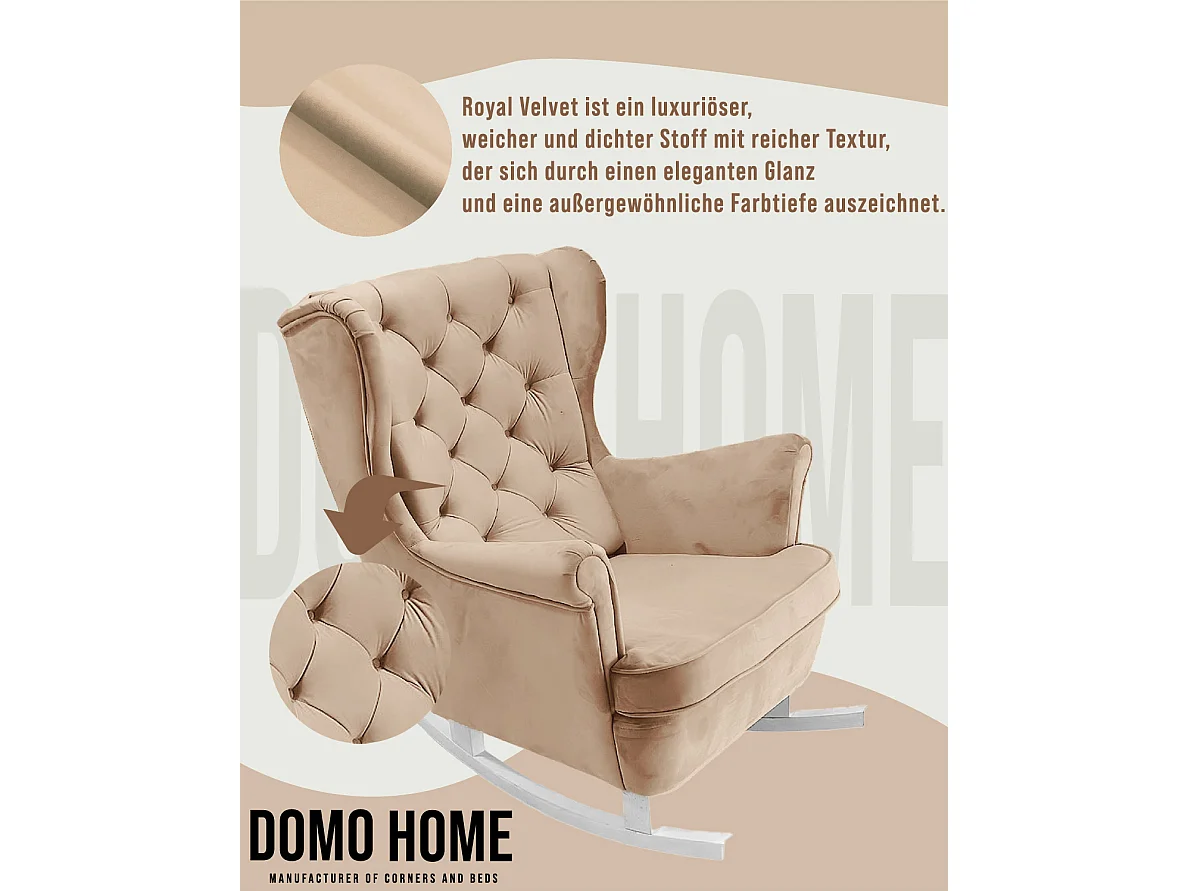 Fauteuil Relax avec accoudoirs et siège rembourré, fauteuil de salon, 102x81x95cm Beige_29800