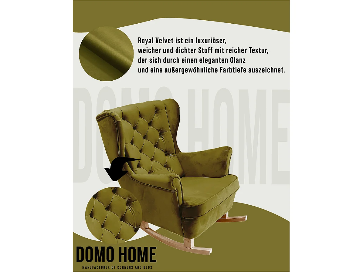 Fauteuil Relax avec accoudoirs et siège rembourré, fauteuil de salon, 102x81x95cm Vert_29846